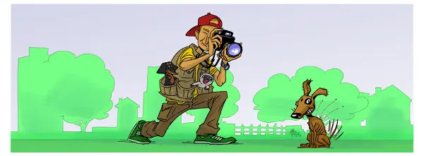 Desenho de Marcos Miller para ajudar a divulgar o projeto Fotógrafo Protetor.