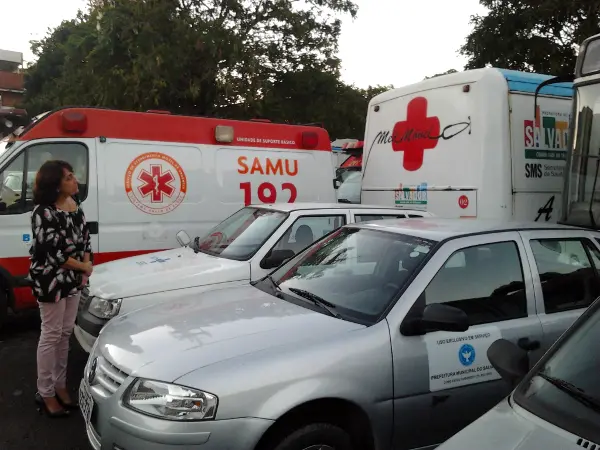 Ana Rita vistoria veículos na garagem da SMS. (Foto: Wagner Ferreira)