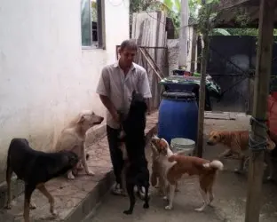 Luiz Antônio deixa de comer para alimentar animais (Foto:: Raquel Faillace/Rádio Globo )