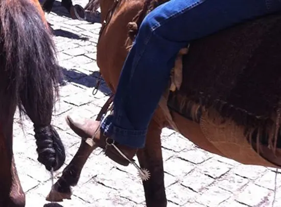 Cavaleiro usando espora. (Foto: Divulgação)