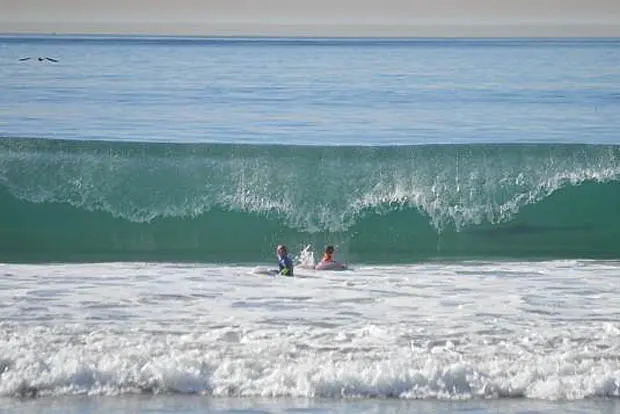 As crianças e o tubarão (à direita). (Foto: Reprodução)