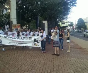 Manifestantes se concentraram na Praça Ary Coelho  (Foto: Reprodução/Facebook)