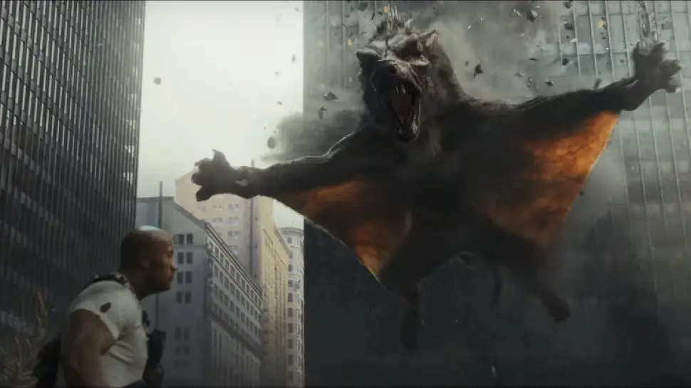 Nos sets de Rampage foram utilizados animais reais de responsabilidade do Birds & Animals Unlimited (BAU), um fornecedor de animais para as indústrias cinematográficas. (Foto: Divulgação)